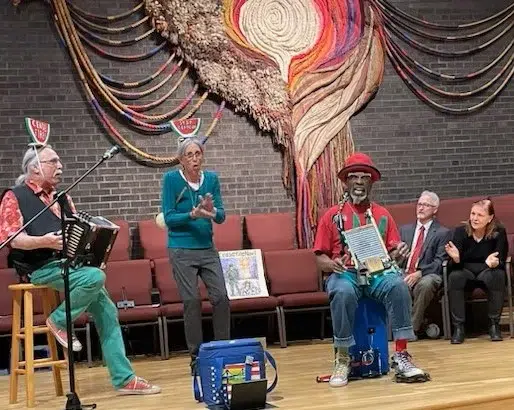 A band, speakers, and MO Peace skits raise funds for medical aid to Gaza.